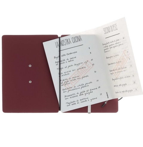 MINIMENU S-A6 porta menu CHEF BORDEAUX etichetta METAL STANDARD "menu"