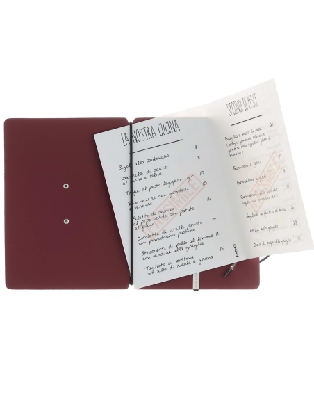 MINIMENU S-A6 porta menu CHEF BORDEAUX etichetta METAL STANDARD "menu"
