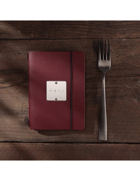 MINIMENU S-A6 porta menu CHEF BORDEAUX etichetta METAL STANDARD "menu"