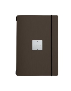 MINIMENU L-A5 porta menu CHEF MARRONE etichetta METAL STANDARD "menu"