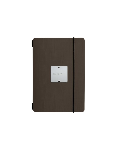 MINIMENU S-A6 porta menu CHEF MARRONE etichetta METAL STANDARD "menu"