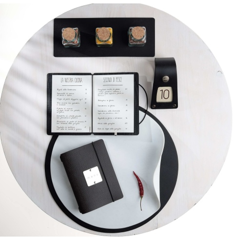 MINIMENU S-A6 porta menu CHEF MARRONE etichetta METAL STANDARD "menu"