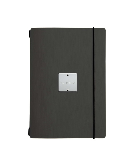 MINIMENU L-A5 porta menu CHEF NERO etichetta METAL STANDARD "menu"