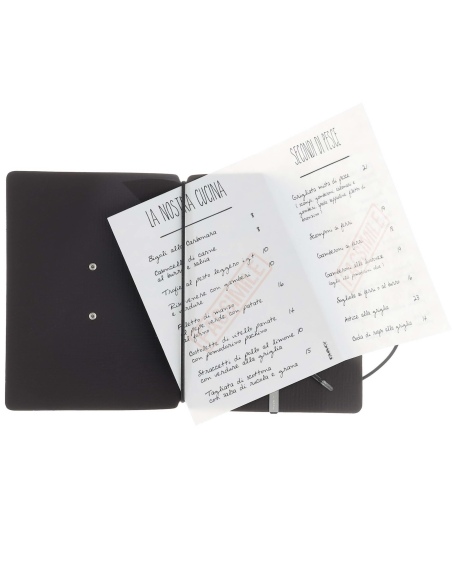 MINIMENU S-A6 porta menu CHEF NERO etichetta METAL STANDARD "menu"