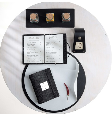MINIMENU S-A6 porta menu CHEF NERO etichetta METAL STANDARD "menu"