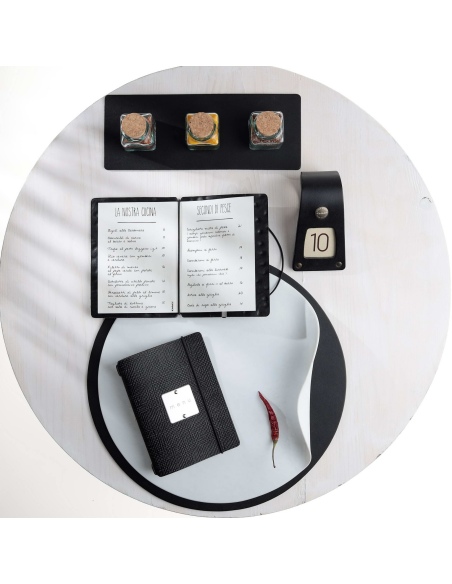 MINIMENU S-A6 porta menu CHEF NERO etichetta METAL STANDARD "menu"