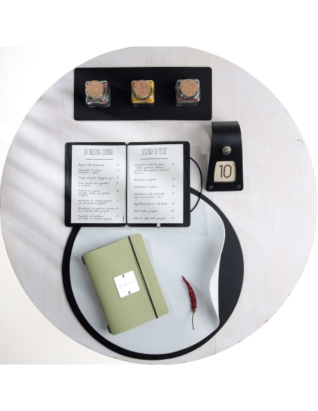 MINIMENU S-A6 porta menu CHEF SALVIA etichetta METAL STANDARD "menu"