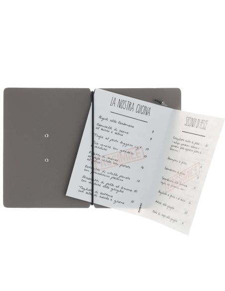 MINIMENU S-A6 porta menu CHEF TORTORA etichetta METAL STANDARD "menu"
