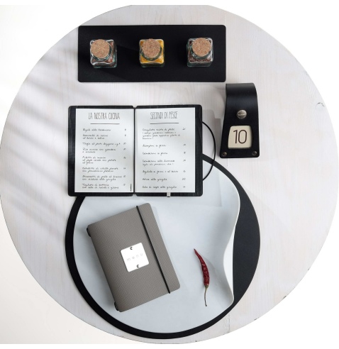 MINIMENU S-A6 porta menu CHEF TORTORA etichetta METAL STANDARD "menu"