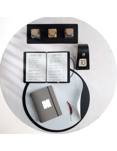 MINIMENU S-A6 porta menu CHEF TORTORA etichetta METAL STANDARD "menu"