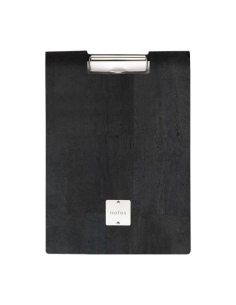 CITY porta blocco A4 etichetta METAL STANDARD "notes" molla ferma fogli SUGHERO NERO sp. 2.5 2
