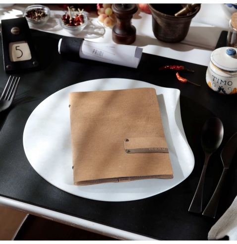 OUTLET - Porta menu in fibra di cellulosa - formato 16,5x23,1 cm (GOLFO) - colore naturale - 2 buste