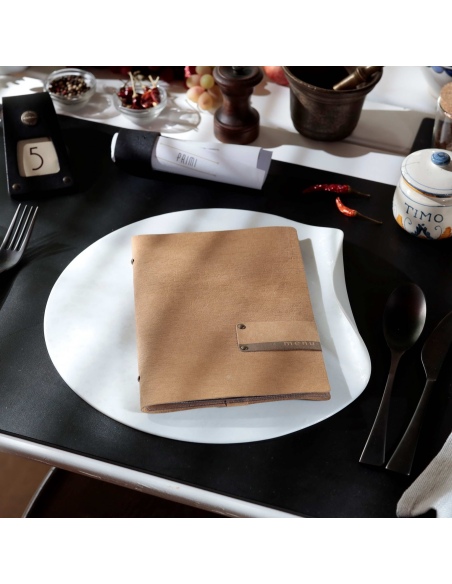 OUTLET - Porta menu in fibra di cellulosa - formato 16,5x23,1 cm (GOLFO) - colore naturale - 2 buste
