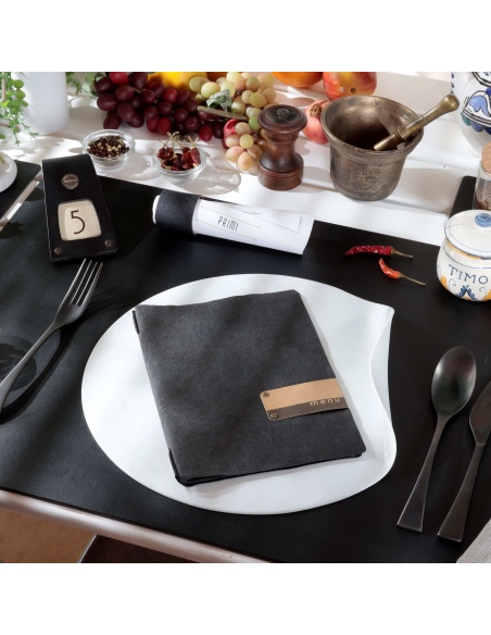 OUTLET - Porta menu in fibra di cellulosa - formato 16,5x23,1 cm (GOLFO) - colore nero - 2 buste