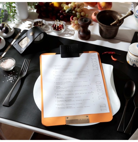 OUTLET - Porta menu in gomma - formato A4 - colore arancio