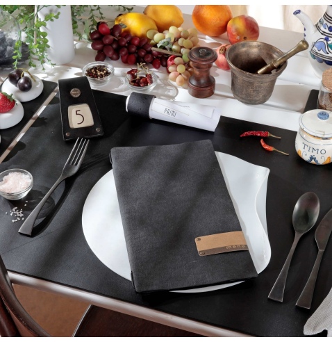 OUTLET - Porta menu in fibra di cellulosa - formato 17,4x31,8 cm (4RE) - colore nero - 2 buste