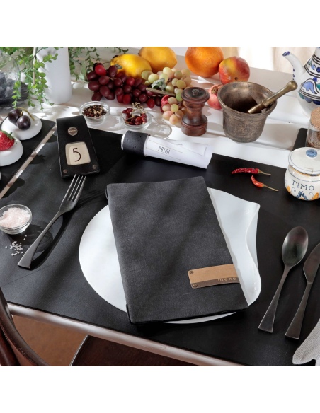 OUTLET - Porta menu in fibra di cellulosa - formato 17,4x31,8 cm (4RE) - colore nero - 2 buste