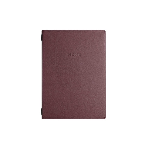 Porta Menu GOURMET A4 (23,2x32 cm) - 2 buste (4 facciate) elastico nero - scritta menu - colore BORDEAUX