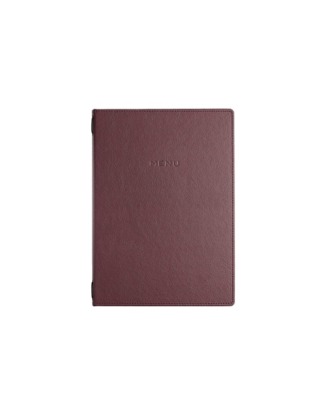 Porta Menu GOURMET A4 (23,2x32 cm) - 2 buste (4 facciate) elastico nero - scritta menu - colore BORDEAUX