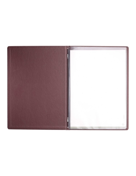 Porta Menu GOURMET A4 (23,2x32 cm) - 2 buste (4 facciate) elastico nero - scritta menu - colore BORDEAUX