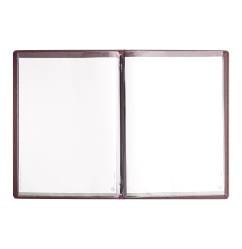 Porta Menu GOURMET A4 (23,2x32 cm) - 2 buste (4 facciate) elastico nero - scritta menu - colore BORDEAUX