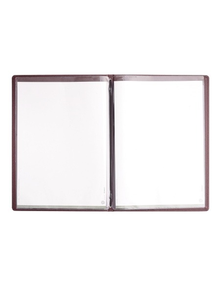 Porta Menu GOURMET A4 (23,2x32 cm) - 2 buste (4 facciate) elastico nero - scritta menu - colore BORDEAUX