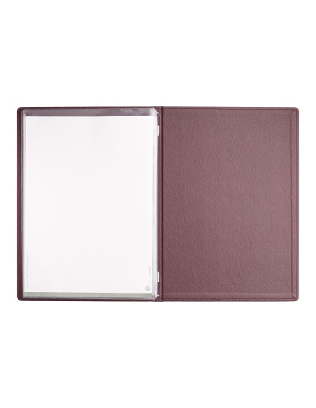 Porta Menu GOURMET A4 (23,2x32 cm) - 2 buste (4 facciate) elastico nero - scritta menu - colore BORDEAUX