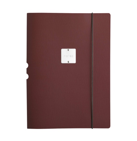 DESK PORTFOLIO cartelletta porta blocco etichetta METAL STANDARD "notes" CHEF BORDEAUX