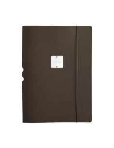 DESK PORTFOLIO cartelletta porta blocco etichetta METAL STANDARD "notes" CHEF MARRONE