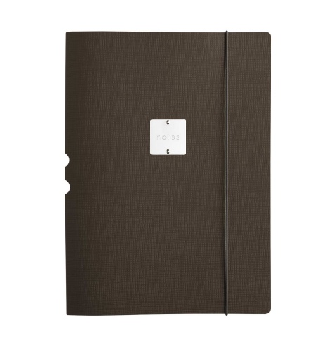 DESK PORTFOLIO cartelletta porta blocco etichetta METAL STANDARD "notes" CHEF MARRONE