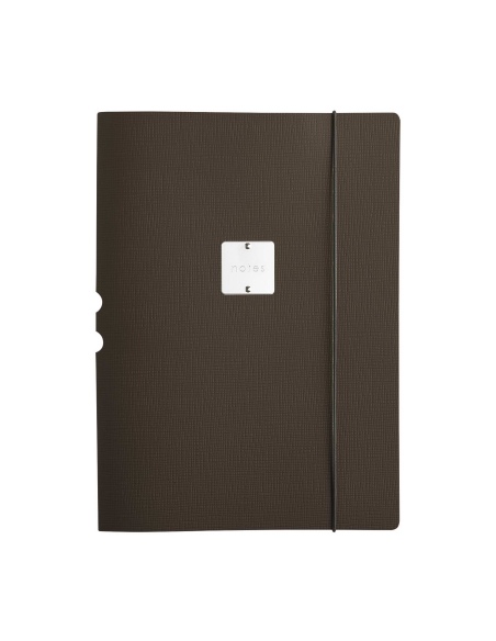 DESK PORTFOLIO cartelletta porta blocco etichetta METAL STANDARD "notes" CHEF MARRONE