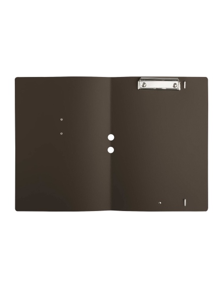 DESK PORTFOLIO cartelletta porta blocco etichetta METAL STANDARD "notes" CHEF MARRONE