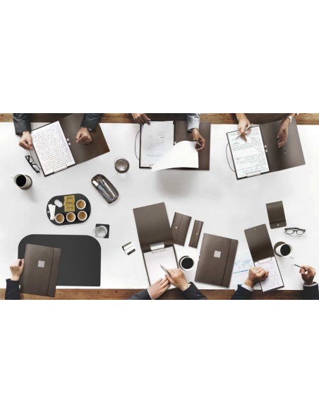 DESK PORTFOLIO cartelletta porta blocco etichetta METAL STANDARD "notes" CHEF MARRONE