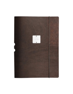 DESK PORTFOLIO cartelletta porta blocco etichetta METAL STANDARD "notes" SUGHERO MARRONE sp. 2.5