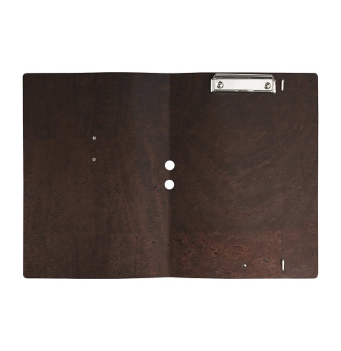 DESK PORTFOLIO cartelletta porta blocco etichetta METAL STANDARD "notes" SUGHERO MARRONE sp. 2.5