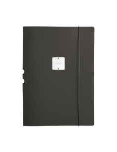 DESK PORTFOLIO cartelletta porta blocco etichetta METAL STANDARD "notes" CHEF NERO