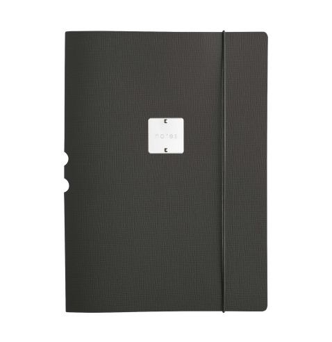 DESK PORTFOLIO cartelletta porta blocco etichetta METAL STANDARD "notes" CHEF NERO