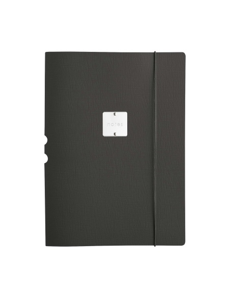 DESK PORTFOLIO cartelletta porta blocco etichetta METAL STANDARD "notes" CHEF NERO