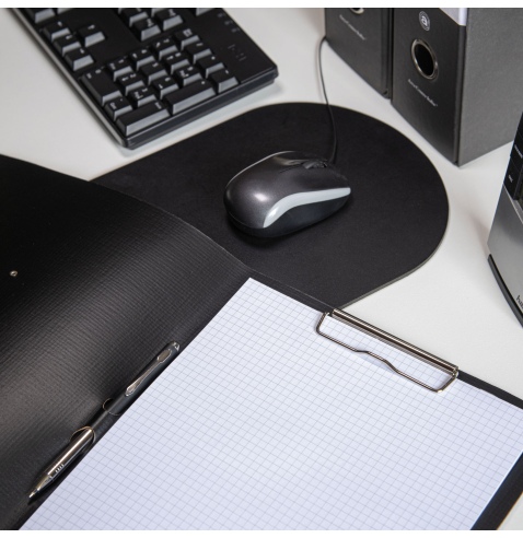 DESK PORTFOLIO cartelletta porta blocco etichetta METAL STANDARD "notes" CHEF NERO