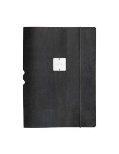 DESK PORTFOLIO cartelletta porta blocco etichetta METAL STANDARD "notes" SUGHERO NERO sp. 2.5