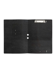 DESK PORTFOLIO cartelletta porta blocco etichetta METAL STANDARD "notes" SUGHERO NERO sp. 2.5 2