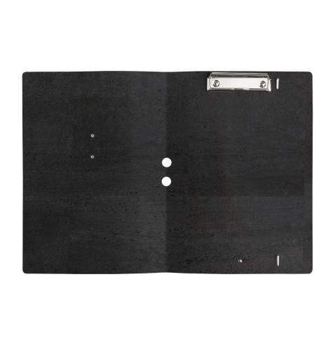 DESK PORTFOLIO cartelletta porta blocco etichetta METAL STANDARD "notes" SUGHERO NERO sp. 2.5