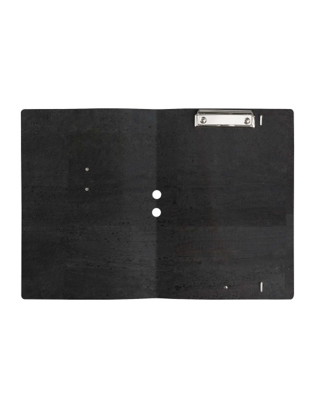 DESK PORTFOLIO cartelletta porta blocco etichetta METAL STANDARD "notes" SUGHERO NERO sp. 2.5