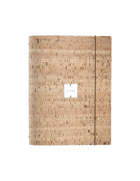 FOLDER raccoglitore ad anelli etichetta METAL STANDARD "notes" SUGHERO NATURALE sp. 1.4