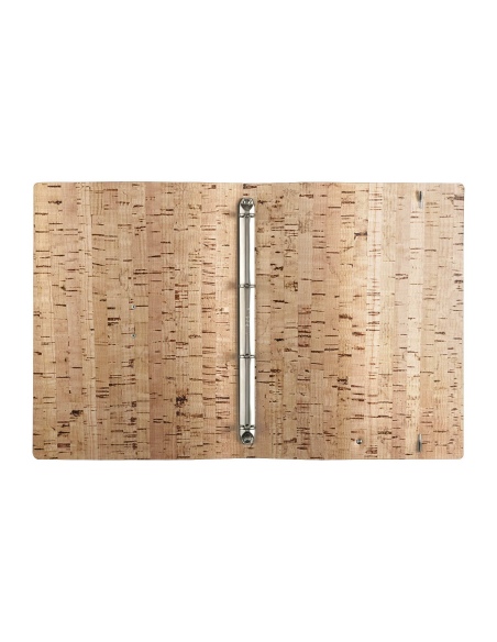 FOLDER raccoglitore ad anelli etichetta METAL STANDARD "notes" SUGHERO NATURALE sp. 1.4