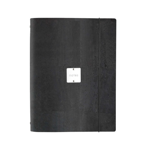 FOLDER raccoglitore ad anelli etichetta METAL STANDARD "notes" SUGHERO NERO sp. 2.5