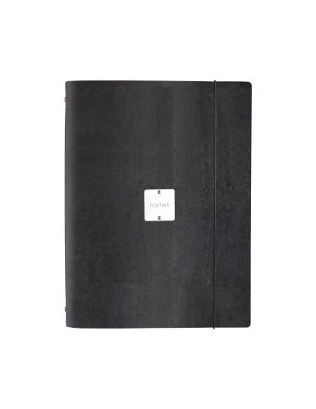 FOLDER raccoglitore ad anelli etichetta METAL STANDARD "notes" SUGHERO NERO sp. 2.5