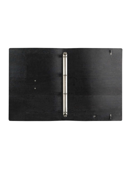FOLDER raccoglitore ad anelli etichetta METAL STANDARD "notes" SUGHERO NERO sp. 2.5