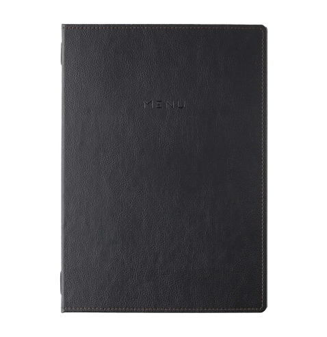 Porta Menu GOURMET A4 (23,2x32 cm) - 2 buste (4 facciate) elastico ner