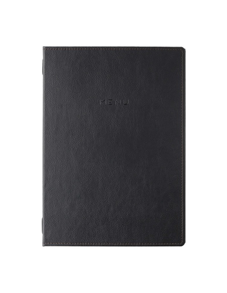 Porta Menu GOURMET A4 (23,2x32 cm) - 2 buste (4 facciate) elastico ner
